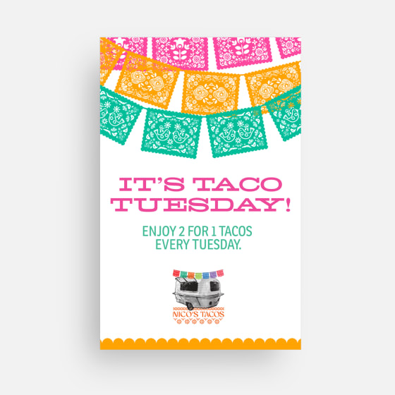  IT'S TACO TUESDAY! ENJOY 2 FOR 1TACOS EVERY TUESDAY. 
