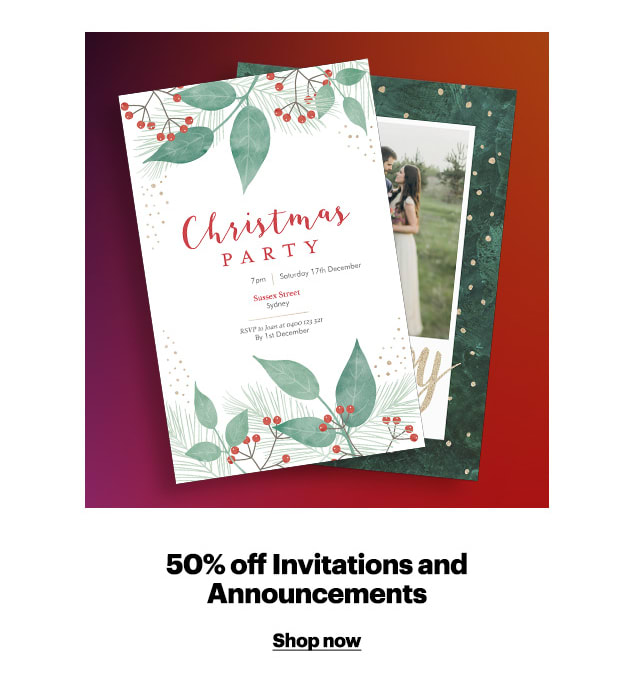 50% off Invitations and Announcements Shop now 