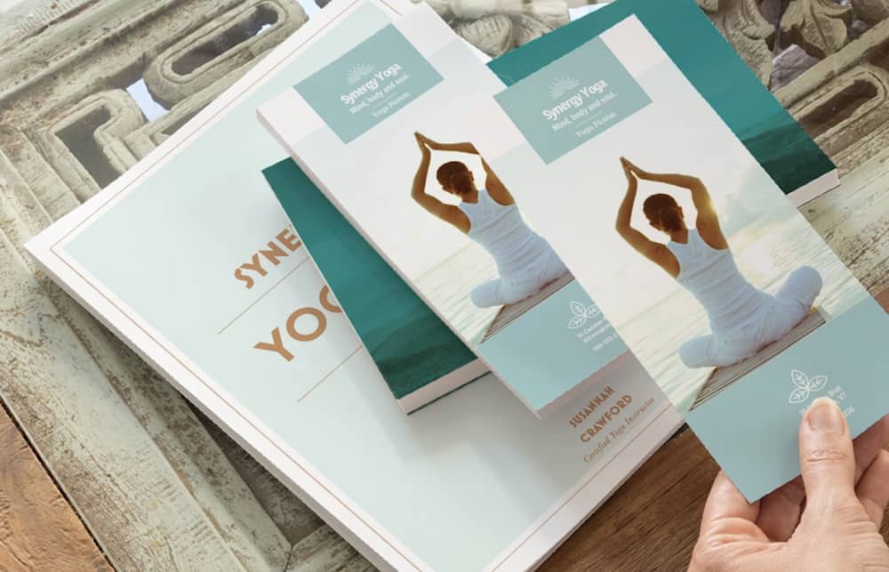 Custom brochures for a yoga studio