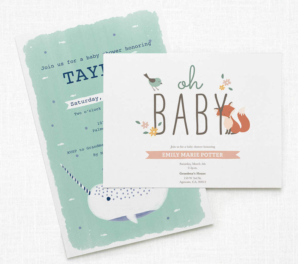A baby shower invitation