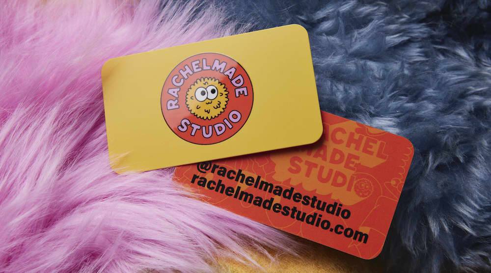 A custom business card for a creative puppet shop